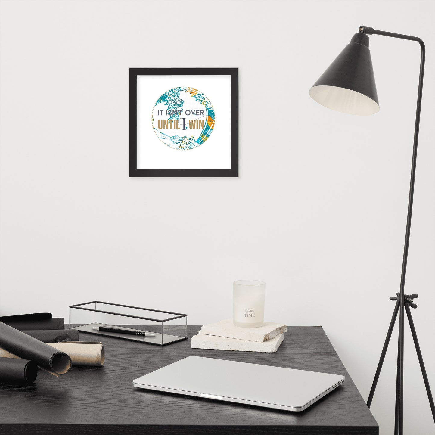 Till I win, Motivational Framed Print (circle)