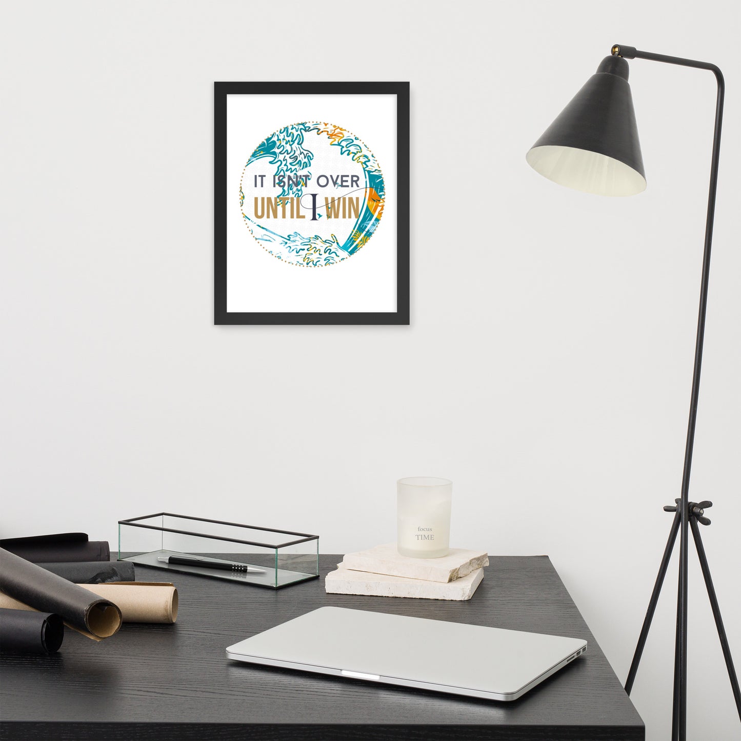 Till I win, Motivational Framed Print (circle)